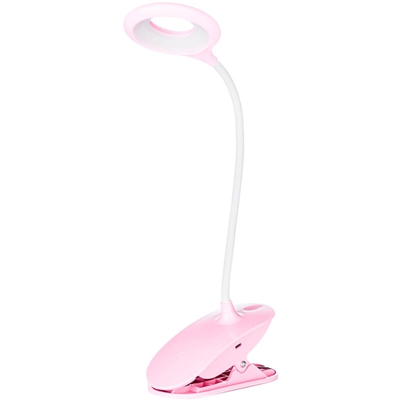 lampada da tavolo a led pieghevole con clip 5500k bianco rosa chiaro dimmerazione continua + USB - ASUPERMALL