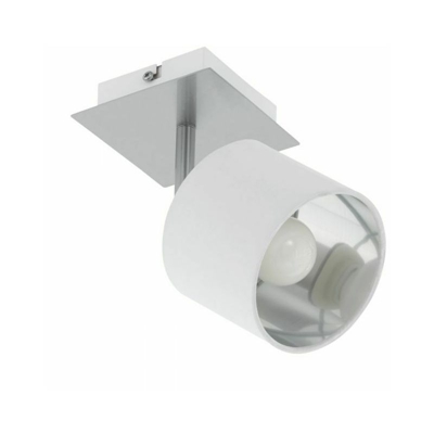 Faretto in Acciaio Bianco 1 Luce E14 10 W Led Lampada Interno Spot EGLO Valbiano