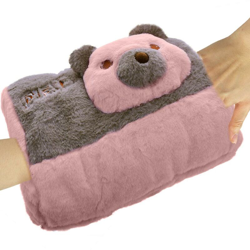 Coveri - Borsa Acqua Calda Elettrica con Tasche Scaldamani Orsetto Grigio Scuro Peluche características