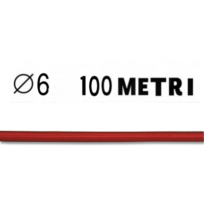 Corda elastica color diametro 6 mm rossa bobina da 100 metri nautica - TR.EM.