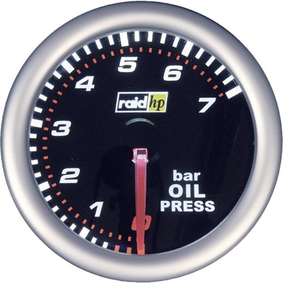 Indicatore pressione olio raid hp 660241 Strumento da incasso Campo di Misura 7 - 0 bar NightFlight Bianco, Rosso 52 mm