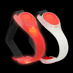 Relaxdays - Braccialetto a Led, Set da 2, Luce Continua o Lampeggiante, per la Corsa, la Camminata e le Escursioni, Rosso en oferta