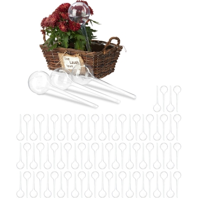 Relaxdays - Set 80x sfere per irrigazione, dosatori d'acqua per piante da vaso, ornamentali, durata 2 settimane, in plastica, trasparente