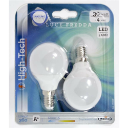 SET 2 LAMPADINE LED SAMSUNG SFERA E14 4W G45 LUCE FREDDA 6000K 360 LUMEN - High-tech características