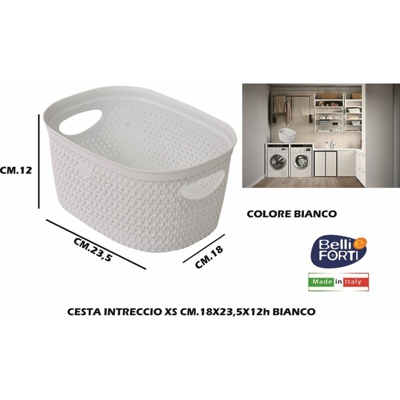 CESTA INTRECCIO XS CM.17,5X23,5X12h BIANCO - BIGHOUSE IT