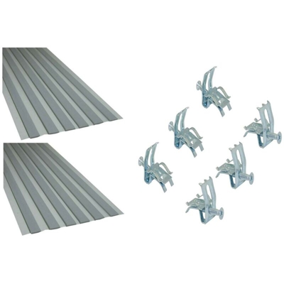 8 Ganci Staffe + 2 Pz Stucco Pasta Fissaggio Lavelli Acciaio Inox Universale Lc50 - EUROSTORE07