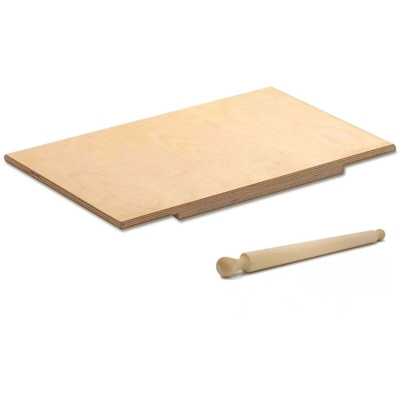 Tavoliere Spianatoia con mattarello per pasta In Legno di betulla rettangolare 57 X 37 cm - MADE IN ITALY