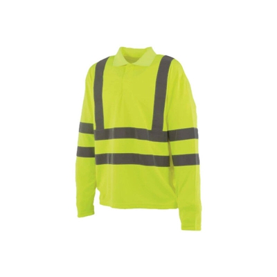Polo alta visibilità - Maniche lunghe - Giallo neon - S