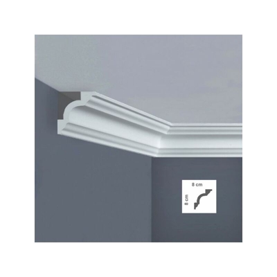 CORNICE A1 DA INTERNO IN POLISTIROLO ESTRUSO LISCIA MT.2 cm.80X80 - NMC