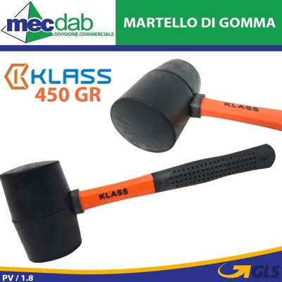 KLASS - MAZZUOLA IN GOMMA MANICO IN FIBRA 450 gr.