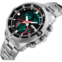 SKMEI Pratico Trendy analogico-digitale di tempo doppio degli uomini della vigilanza 3ATM Water Resistant orologio da polso con cronografo Data precio