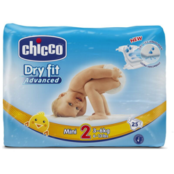 PANNOLINI DRY FIT 3-6 KG 25 PEZZI - Chicco características