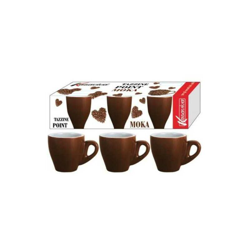 Set 6 tazzine caffè moka marrone in ceramica bar coffee casa tavola espresso - BUYSTAR precio