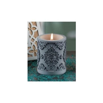 Candela Con Vasetto In Cemento D.7X8,5H 2 Colori Assortiti - AD TREND