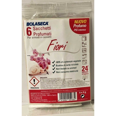 6 SACCHETTI PROFUMATI FIORI PER ARMADI E CASSETTI - Bolaseca