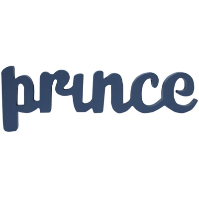 Rebecca Mobili Scritta Decorativa Prince Celeste Frase Legno 10x30x1,5 - MOBILI REBECCA