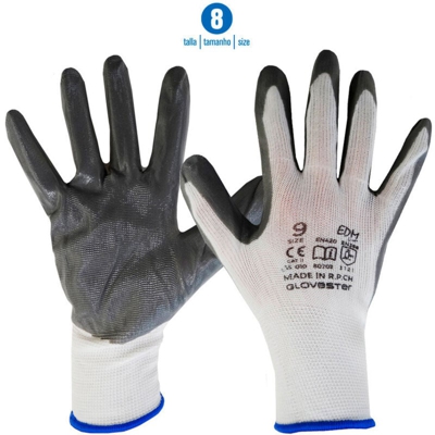 Guanti in poliestere per elettroerosione Taglia M rivestiti in nitrile - EDM
