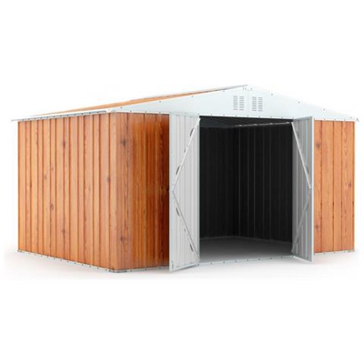 Capanno Per Esterno Box In Acciaio Casetta Da Giardino 403x269cm X H 217cm - 149kg - 10,84mq Legno