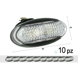 10 Pezzi Fanali Laterali Led 24V 12V Bianco Freddo Per Luce Ingombro Cortesia Targa Cupola Cappa Camion Rimorchio Caravan Furgone - CARALL en oferta