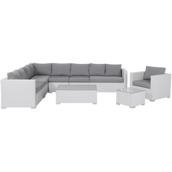 Beliani - Set da giardino in rattan bianco XXL características