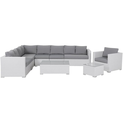 Beliani - Set da giardino in rattan bianco XXL