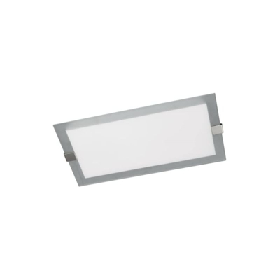 NAOMI NAOMI - Plafoniera - rettang. 56cm x 29cm vetro bianco satinato bordo acciaio spazz. - MASSIVE