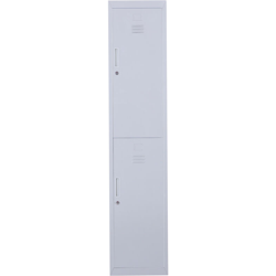 Armadietto Guardaroba in Acciaio 4 Ripiani 2 Porte con Chiusura di Sicurezza, Grigio, 38x46x180cm - Vinsetto en oferta