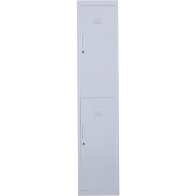 Armadietto Guardaroba in Acciaio 4 Ripiani 2 Porte con Chiusura di Sicurezza, Grigio, 38x46x180cm - Vinsetto