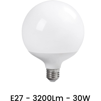 Mille Lucciole - Lampadina LED E27 30W Globo Bianco Caldo, Freddo, Naturale | Bianco Caldo 3000K