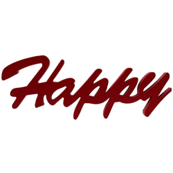 Rebecca Mobili Frase Decorativa Parola Happy Rosso Da Parete 10x26,5x1,5 - MOBILI REBECCA en oferta