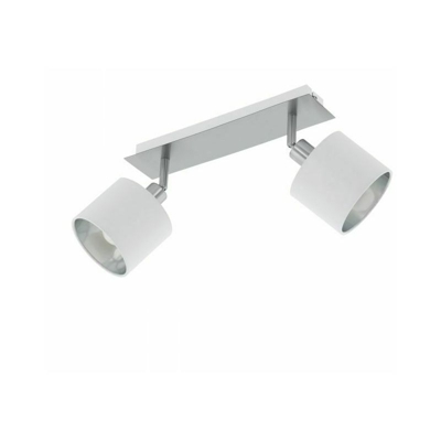 Faretti in Acciaio Bianco 2 Luci E14 10 W Led Lampada Interno Spot EGLO Valbiano