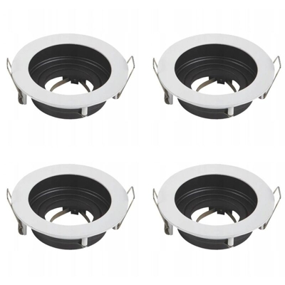 Portalampada Porta Faretto Orientabile Gu10 Mr16 Bianco 4 Pezzi - AIGOSTAR