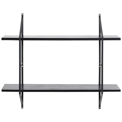 Mensola Murale Design Legno Nero E Metallo Bridge