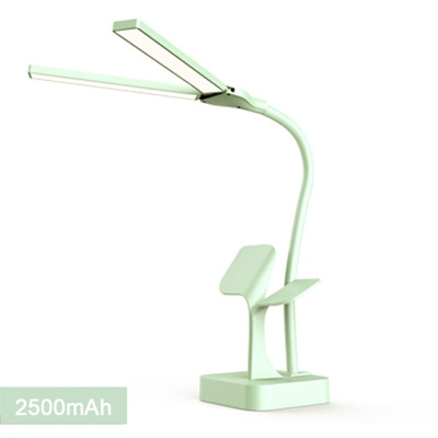 Lampada da tavolo a doppia testa USB 2500 mAh verde - ASUPERMALL