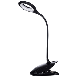 lampada da tavolo pieghevole a led con clip 5500k luce bianca oscuramento continuo nero + USB - ASUPERMALL precio