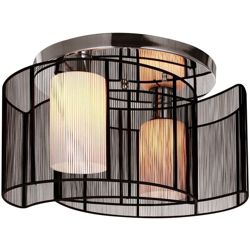 Lampadario a Incasso con 2 Paralumi a Mezzaluna in Metallo Nero Ф40 x 25cm - Homcom características