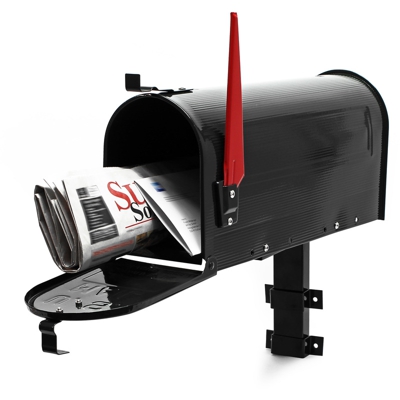 Cassetta postale americana US Mailbox con supporto a parete - nero - WILTEC