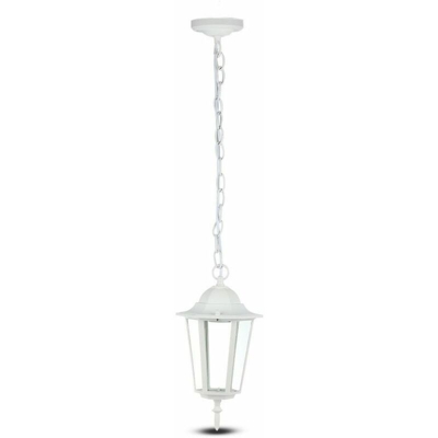 Lampadario LED V-TAC da Giardino a Sospensione in Alluminio con Portalampada E27(Max 60W) Colore Bianco Opaco IP44
