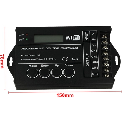 CL8810 Centralina Led Timer Alba Tramonto 12V 24V 20A WIFI Time Led Controller Per Acquari Canarini Serre TC421 - Ledlux