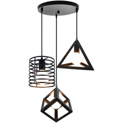 Lampada a Sospensione Industriale Antica in Metallo a 3 Teste Lampada da Soffitto Creativa Lampadario Fai-da-te per Loft Bar Cucina Caffè Camera da precio
