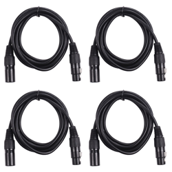 4 pezzi di cavo per luci da palco DMX da 6,6 piedi / 2 m con connettore XLR a 3 pin maschio e femmina - ASUPERMALL precio