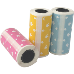 Carta adesiva termica 57 * 30 mm per stampante termica Bluetooth A6 Ericsson combinazione 3 rotoli (giallo / rosa / blu) - ASUPERMALL en oferta