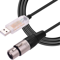 Cavo di conversione del segnale RS485-DMX Cavo da USB a interfaccia Canon a tre fori trasparente, lunghezza del cavo 5 metri - ASUPERMALL precio