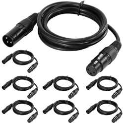 Ammoon - XLR Linea XLR maschio a femmina lunga 1 metro 8 pezzi neri en oferta