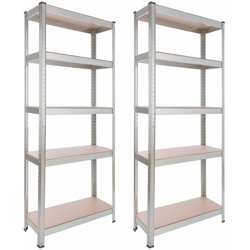 AREBOS Set Di 2 Scaffali Per Carichi Pesanti Ripiani 350 kg 180x75x30 cm características