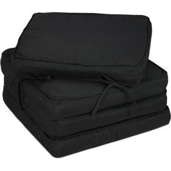 Cuscini per Sedie, Set 4 Accessori da 40x40 cm, Laccetti, Interni & Esterni, Poliestere & Gommapiuma, Nero - RELAXDAYS en oferta