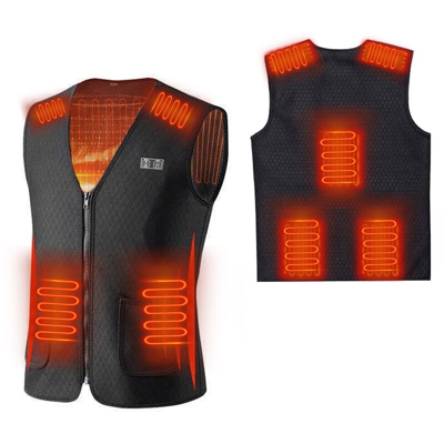 Doppio interruttore 7 zone riscaldamento gilet nero S - ASUPERMALL