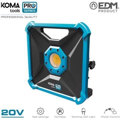 Proiettore LED KOMA 20W - 1800 Lumen - senza batteria o caricabatterie - 08755 - KOMA TOOLS