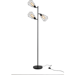 Homcom Lampada da Terra in Stile Industriale con 3 Paralumi Regolabili in Acciaio Nero Ф36 x 165cm precio