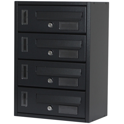 Mille - 783.C - CASSETTA PER POSTA CONDOMINIALE 4 POSTI ANTRACITE 30 X 17 X H 42 CM